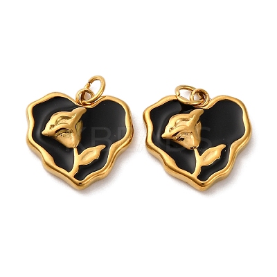 304 Stainless Steel Enamel Charms STAS-U061-51G-03C-1