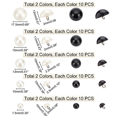 100Pcs 10 Style 1-Hole Plastic Buttons BUTT-PH0001-12-1