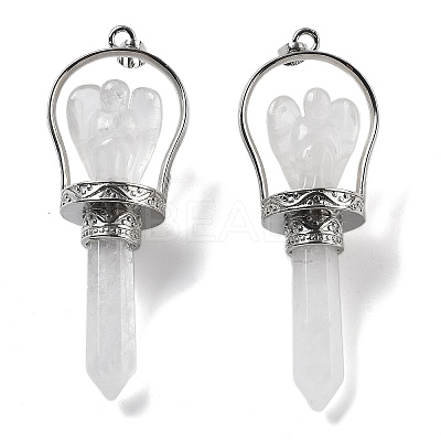 Natural Quartz Crystal Pointed Big Pendants KK-H491-01P-09-1