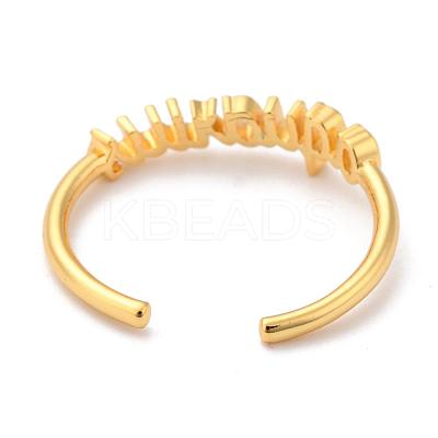 Constellation/Zodiac Sign Brass Cuff Rings RJEW-O042-06G-J-1