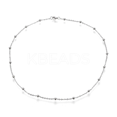 Non-Tarnish 304 Stainless Steel Cable Chain Necklaces NJEW-M183-05P-1