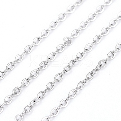 Non-Tarnish 3.28 Feet 304 Stainless Steel Cable Chains X-CHS-F007-01P-A-1