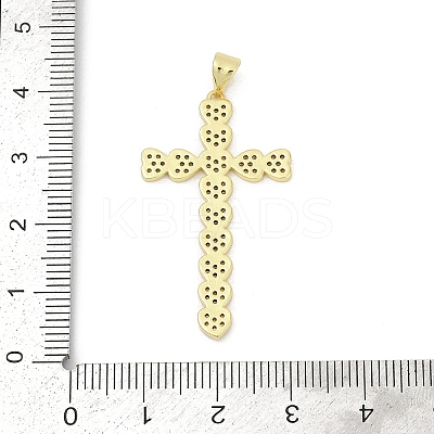 Brass Micro Pave Cubic Zirconia Pendants X-KK-D317-106G-1