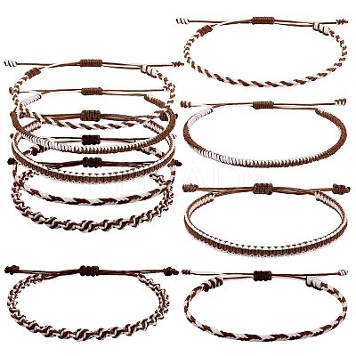 5Pcs 5 Style Nylon Thread Woven Braided Bracelets Set BJEW-SW00052-1