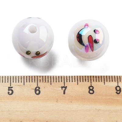Christmas Theme UV Plating Acrylic Beads OACR-M022-08C-1