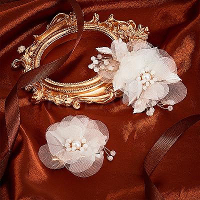 1Set Wedding Bridal Alloy Alligator Hair Clips OHAR-GA0001-05-1