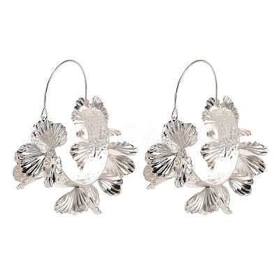 Alloy Hoop Earrings for Women EJEW-G404-02S-1