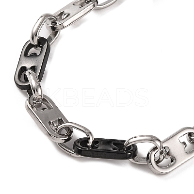 201 Stainless Steel Mariner Link Chain Bracelets BJEW-B078-65EBP-1