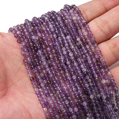 Faceted Natural Amethyst Beads Strands LS-G-RM241221-C35-01-1
