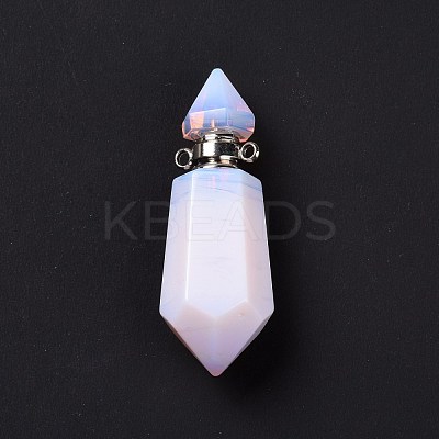 Faceted Glass Perfume Bottle Pendants GLAA-G080-01J-P-1