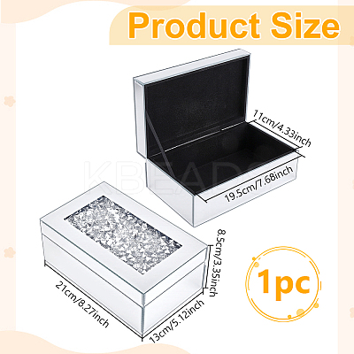 Crushed Diamond Mirrored Jewelry Storage Cases CON-WH0100-22-1