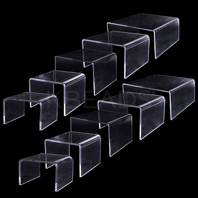 10Pcs 5 Styles Transparent Acrylic Display Riser Stands ODIS-GL0001-09-1
