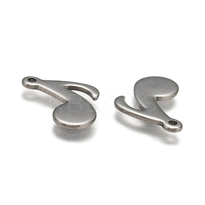 Tarnish Resistant 10PCS Original Color Music Note Charms 201 Stainless Steel Pendants X-STAS-Q115-1