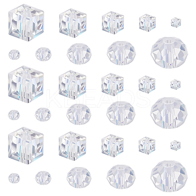 800Pcs 10 Styles AB Color Plated Electroplated Glass Beads Strands GLAA-GA0001-85-1