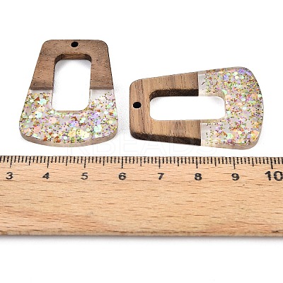 Epoxy Resin & Walnut Wood Pendants RESI-T057-13B-1