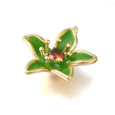 Brass Enamel Pendants KK-S368-13G-01-1