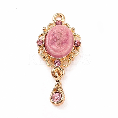 Alloy Cameo Oval Resin Pendants ENAM-M055-38G-01-1