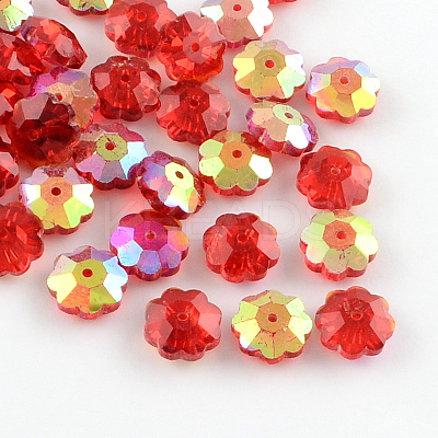 AB-Color Plated Flower Transparent Glass Beads LS-X-GLAA-R160-01AB-1