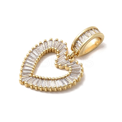 Brass Pave Clear Cubic Zirconia Pendants KK-H519-13G-1