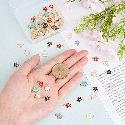 Light Gold Plated Alloy Enamel Charms ENAM-PH0001-52LG-1