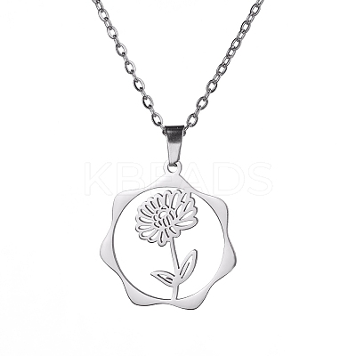 Non-Tarnish 304 Stainless Steel Pendant Necklaces PW-WG57218-02-1