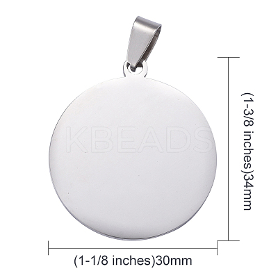 Tarnish Resistant 304 Stainless Steel Pendants STAS-I140-17S-1