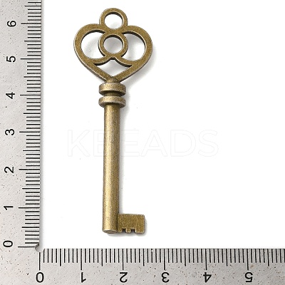 Tibetan Style Alloy Skeleton Key Big Pendants TIBEP-Q035-39AB-NR-1
