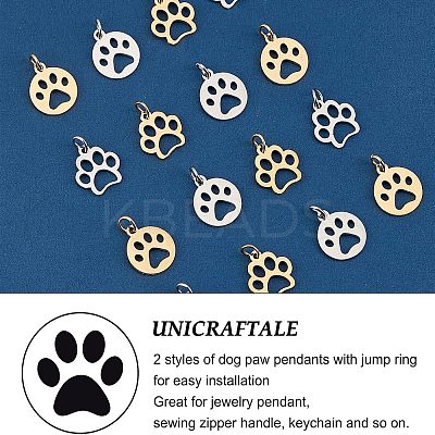 24Pcs 2 Style 304 Stainless Steel Pendants STAS-UN0032-32-1