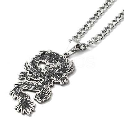 201 Stainless Steel Enamel Pendant Necklaces for Women Men LS-NJEW-G123-09P-1