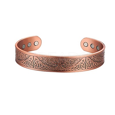 Tree of Life Pattern Alloy Magnetic Cuff Bangles for Men FS-WG37AAB-01-1