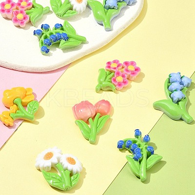 12Pcs 6 Styles Opaque Resin Decoden Cabochons RESI-FS0001-68-1