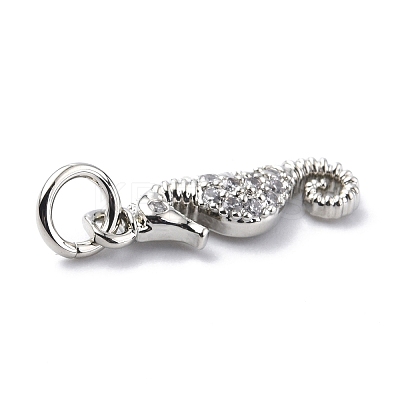 Brass Micro Pave Cubic Zirconia Charms ZIRC-F131-06P-1