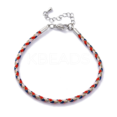 Polyester Cord Braided Bracelet Makings MAK-Z003-01P-29-1