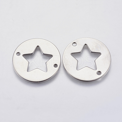 Tarnish Resistant 201 Stainless Steel Pentacle Links connectors STAS-I097-018P-1