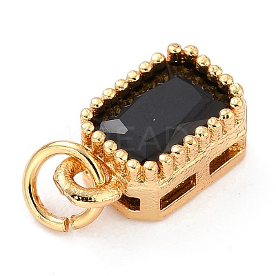 Real 18K Gold Plated Brass Inlaid Cubic Zirconia Charms LS-ZIRC-L100-075G-07-1