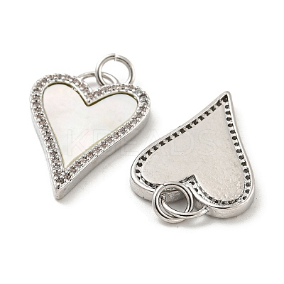 Brass Micro Pave Clear Cubic Zirconia Pendants X-KK-L211-015P-01-1