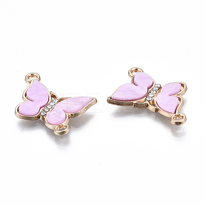 Eco-Friendly Alloy Micro Pave Clear Cubic Zirconia Links Connectors X-ENAM-Q437-058C-NR-1