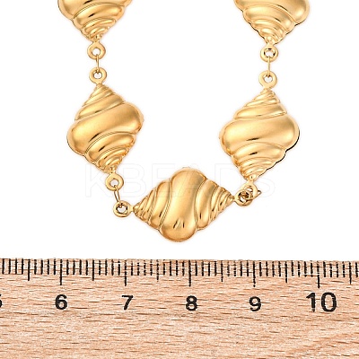 304 Stainless Steel Conch Shell Shape Link Chain Necklaces for Women NJEW-Z080-03G-1