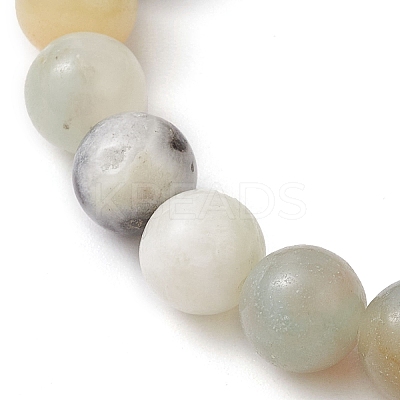 8.5mm Round Natural Flower Amazonite Beaded Stretch Bracelets BJEW-JB10466-01-1