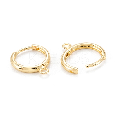 Brass Huggie Hoop Earrings Finding X-KK-D063-05G-1