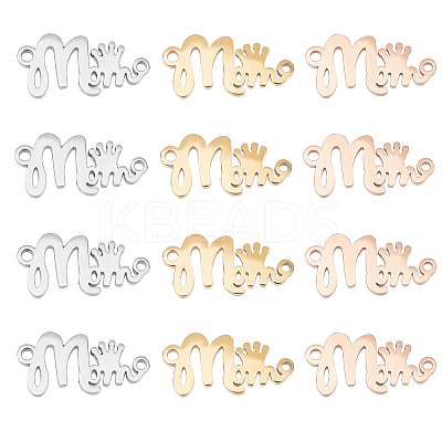 12Pcs 3 Colors 304 Stainless Steel Pendants STAS-DC0004-49-1