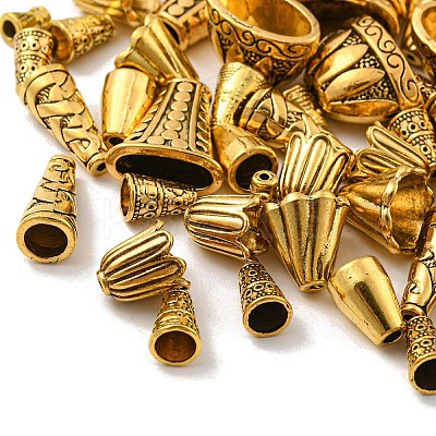 72pcs 10 style Tibetan Style Alloy Bead Cap & Cone TIBE-YW0001-57-1