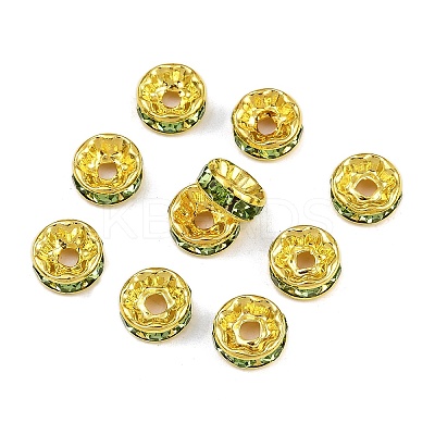 Brass Rhinestone Spacer Beads RB-A014-Z8mm-07G-1