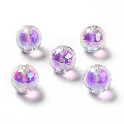 Two Tone UV Plating Rainbow Iridescent Acrylic Beads LS-TACR-D010-03B-07-1