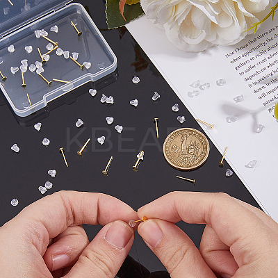20Pcs 925 Sterling Silver Flat Pad Stud Earring Findings STER-DC0001-63B-1