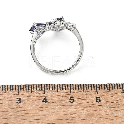 Brass & Cubic Zirconia Finger Rings CU-CBA7E55-12P-1