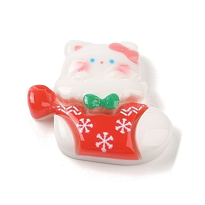 Animal Christmas Socking Theme Opaque Resin Decoden Cabochons LS-RESI-S397-03D-1