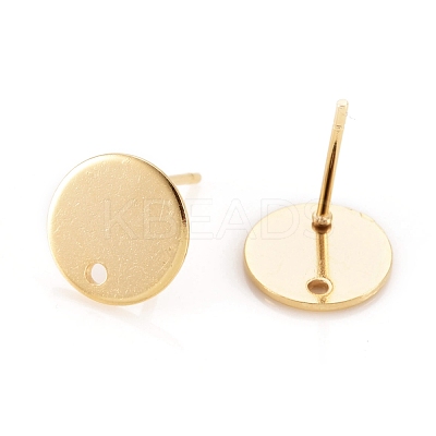 Flat Plate 201 Stainless Steel Stud Earring Findings X-STAS-I095-04-G-1