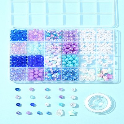 DIY Round Acrylic & ABS Plastic Imitation Pearl Beads Bracelets Jewelry Making Kits DIY-FS0007-42-1