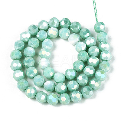 Anti-Tarnish Electroplate Glass Beads Strands EGLA-T021-8mm-15-11-1